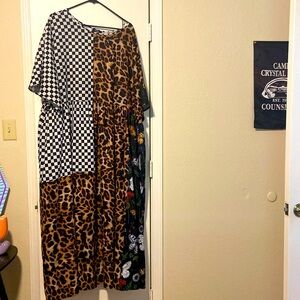 Dressed in LALA Checkered and Leopard Maxi Dress